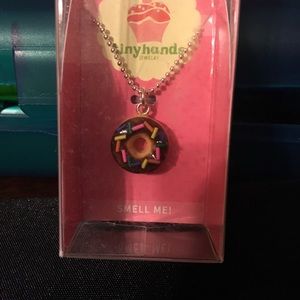 Handmade Scented Doughnut Necklace Sterling Chain